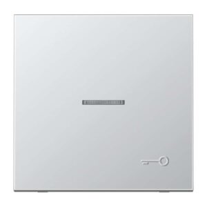 Wippe mit Lichtleiter, Symbol Tür (geprägt), Serie LS, Aluminium, Jung AL2990KO5TP