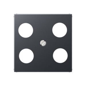 Abdeckung für 4-Loch SAT-TV-Steckdose (Hirschmann), Thermoplast lackiert, Serie A, anthrazit matt, Jung A561-4SAT1ANM