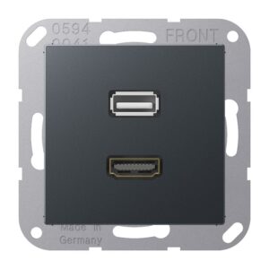 Multimedia-Anschlusssystem HDMI / USB 2.0, Serie A, anthrazit matt, Jung MAA1163ANM