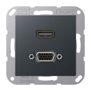 Multimedia-Anschlusssystem HDMI / VGA, Serie A, anthrazit matt, Jung MAA1173ANM