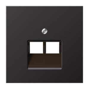 Abdeckung für IAE/UAE-Anschlussdosen 2 x 8-polig, Aluminium lackiert, Serie LS, dark (lackiertes Aluminium), Jung AL2969-2UAD