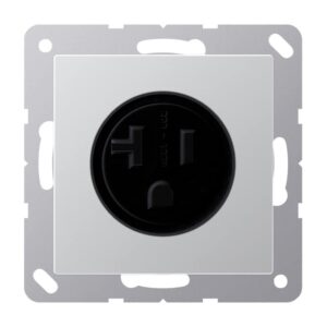 Steckdose US-Norm NEMA, 20 A 125 V ~, Schraubklemmen, ohne Krallen, Thermoplast lackiert, Serie A, aluminium, Jung A521-20AL