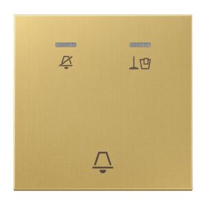 Hotelwippe, Außenstelle, Symbole Nicht stören, Zimmer aufräumen und Klingel, Serie LS, Messing classic, Jung MECUKO5MC