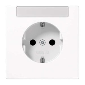 SCHUKO Steckdose, 16 A 250 V ~, mit integriertem Beschriftungsfeld (sprühnebeldicht), integrierter erhöhter Berührungsschutz, SAFETY+, Thermoplast, Se, Jung LS1520INAWW