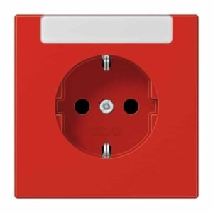 SCHUKO Steckdose, 16 A 250 V ~, mit integriertem Beschriftungsfeld (sprühnebeldicht), integrierter erhöhter Berührungsschutz, SAFETY+, Thermoplast, Se, Jung LS1520INART