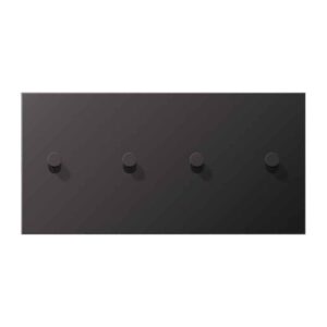 Abdeckung mit Kipphebel, Kegel, 2fach, 2 x 2 Kipphebel, waagerecht, Serie LS 1912, dark (lackiertes Aluminium), Jung AL12-250DK01