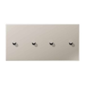 Abdeckung mit Kipphebel, Kegel, 2fach, 2 x 2 Kipphebel, waagerecht, Serie LS 1912, Edelstahl, Jung ES12-250K1
