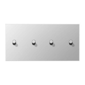 Abdeckung mit Kipphebel, Zylinder, 2fach, 2 x 2 Kipphebel, waagerecht, Serie LS 1912, Aluminium, Jung AL12-250R0