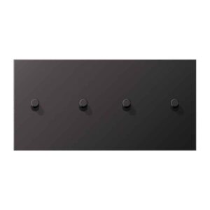 Abdeckung mit Kipphebel, Zylinder, 2fach, 2 x 2 Kipphebel, waagerecht, Serie LS 1912, dark (lackiertes Aluminium), Jung AL12-250DR01