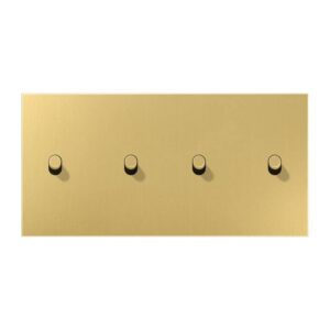 Abdeckung mit Kipphebel, Zylinder, 2fach, 2 x 2 Kipphebel, waagerecht, Serie LS 1912, Messing classic, Jung ME12-250CR25