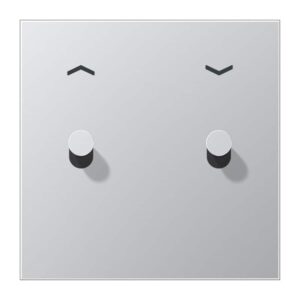 Abdeckung mit Kipphebel, Kegel, 1fach, 2 Kipphebel, mit Pfeilsymbolen, Serie LS 1912, Aluminium, Jung AL12-5PK0