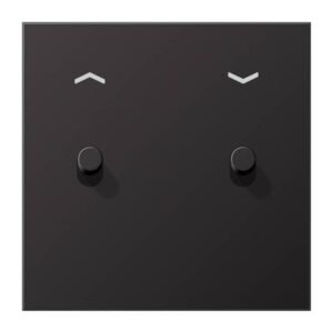 Abdeckung mit Kipphebel, Zylinder, 1fach, 2 Kipphebel, mit Pfeilsymbolen, Serie LS 1912, dark (lackiertes Aluminium), Jung AL12-5PDR01