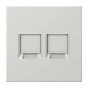 Abdeckung (gerastet) für Modular-Jack-Steckbuchsen 2fach, EMT, AMP, MTRJ, Thermoplast, Serie LS, lichtgrau, Jung LS1969-25WELG