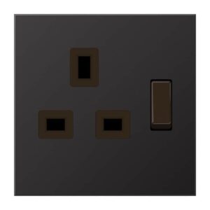 Abschaltbare Steckdose British Standard, 13 A 250 V ~, Schraubklemmen BS 1363-1, 4 mm2, ohne Krallen, integrierter erhöhter Berührungsschutz, SAFETY+,, Jung AL3171D