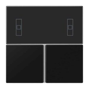 Tastensatz 3fach, F40 Raumcontroller, Serie LS, graphitschwarz matt, Jung LS4093TSASWM