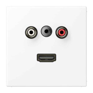Multimedia-Anschlusssystem Cinch Audio / Miniklinke 3,5 mm / HDMI, Serie LS, schneeweiß matt, Jung MALS1082WWM