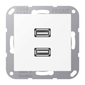 Multimedia-Anschlusssystem 2 x USB 2.0, Serie A, schneeweiß matt, Jung MAA1153WWM