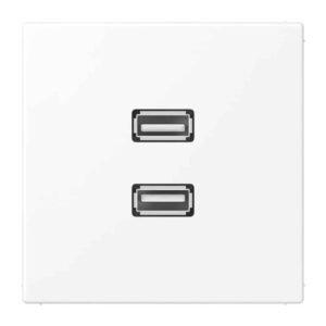 Multimedia-Anschlusssystem 2 x USB 2.0, Serie LS, schneeweiß matt, Jung MALS1153WWM