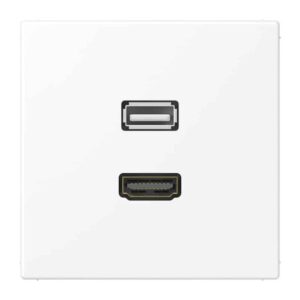 Multimedia-Anschlusssystem HDMI / USB 2.0, Serie LS, schneeweiß matt, Jung MALS1163WWM