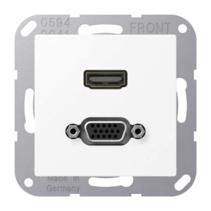Multimedia-Anschlusssystem HDMI / VGA, Serie A, schneeweiß matt, Jung MAA1173WWM