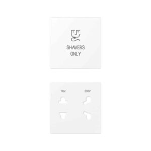 Abdeckung 2fach, Shavers only, Serie A, schneeweiß matt, Jung SOA7522WWMPL