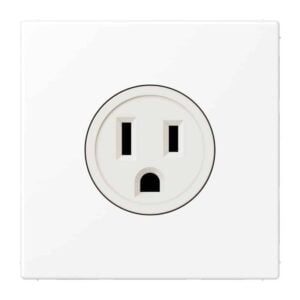 Steckdose US-Norm NEMA, 15 A 125 V ~, Schraubklemmen, ohne Krallen, Thermoplast lackiert, Serie LS, schneeweiß matt, Jung LS521-15WWM