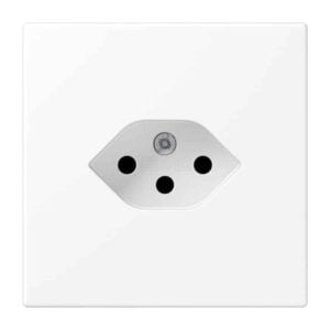 Steckdose nach Schweizer Norm, 1fach, Typ 13, Serie LS, schneeweiß matt, Jung LS1520-13SEVWWM