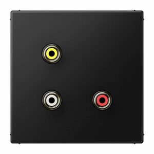 Multimedia-Anschlusssystem Cinch Audio / Composite Video, Serie LS, graphitschwarz matt, Jung MALS1031SWM