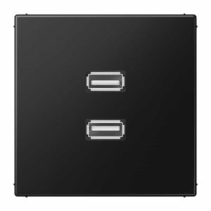 Multimedia-Anschlusssystem 2 x USB 2.0, Serie LS, graphitschwarz matt, Jung MALS1153SWM