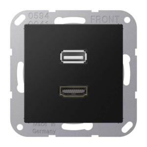 Multimedia-Anschlusssystem HDMI / USB 2.0, Serie A, graphitschwarz matt, Jung MAA1163SWM