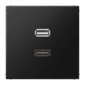 Multimedia-Anschlusssystem HDMI / USB 2.0, Serie LS, graphitschwarz matt, Jung MALS1163SWM