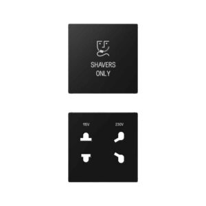 Abdeckung 2fach, Shavers only, Serie A, graphitschwarz matt, Jung SOA7522SWMPL