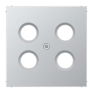Abdeckung für 4-Loch SAT-TV-Steckdose (Hirschmann), Serie LS, Aluminium, Jung AL2990-4SAT1