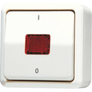 Wipp-Kontrollschalter, Aus 2-pol., 10 AX 250 V ~, AP 600, weiß, Jung 602KOA