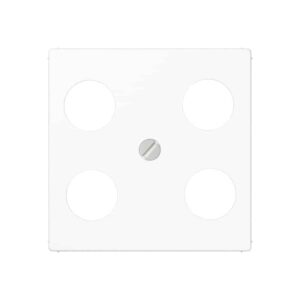 Abdeckung für 4-Loch SAT-TV-Steckdose (Hirschmann), Thermoplast, Serie AS/A, alpinweiß, Jung A561-4SAT1WW