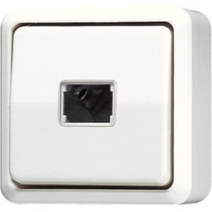 Taster, 1-pol. Schließer mit separaten Meldekontakten, 10 A 250 V ~, AP 600, weiß, Jung 634A