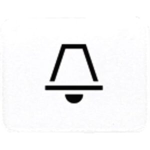 Kalotte mit Symbol, lichtundurchlässig, alpinweiß, Symbol Klingel, Jung 33KWW