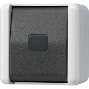Taster, 1-pol. Schließer, 10 A 250 V ~, IP 44, WG 800, Jung 831W