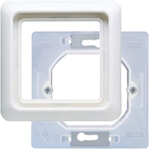 Rahmen 90 x 90 mm, komplett mit Dichtungsflansch (IP 44), Thermoplast, alpinweiß, Jung CD681WUWW