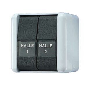 Wippschalter, Doppel-Wechsel, 10 AX 250 V ~, mit Schriftfeldern, IP 44, WG 800, Jung 809NAW
