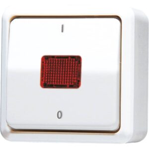 Wipp-Kontrollschalter, Aus 2-pol., 10 AX 250 V ~, AP 600, alpinweiß, Jung 602KOAWW