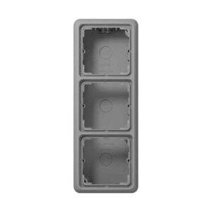 Aufputz-Kappe 3fach, Serie CD, grau, Jung CD583AGR