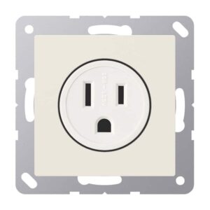 Steckdose US-Norm NEMA, 15 A 125 V ~, Schraubklemmen, ohne Krallen, Thermoplast, Serie AS, weiß, Jung A521-15