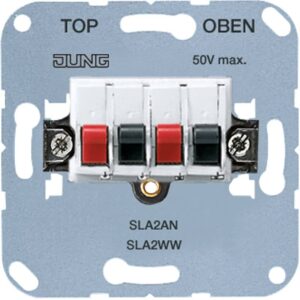 Stereo-Lautsprecher-Anschlussdose 25 V ~, 60 V DC, alpinweiß, Jung SLA2WW