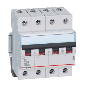 TX3 Leitungsschutzschalter C-Charakteristik, 20A, 4-polig, 10kA, 400VAC, 4TE Legrand 404257