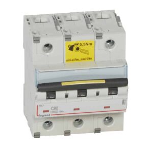 DX3 Leitungsschutzschalter C-Charakteristik, 80A, 3-polig, 10kA, 400VAC, 4,5TE Legrand 409280