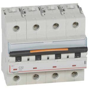 DX3 Leitungsschutzschalter C-Charakteristik, 32A, 4-polig, 25kA, 400VAC, 6TE Legrand 409797