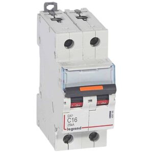 DX3 Leitungsschutzschalter D-Charakteristik, 16A, 2-polig, 25kA, 400VAC, 2TE Legrand 409820