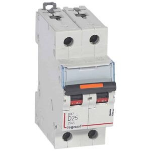 DX3 Leitungsschutzschalter D-Charakteristik, 25A, 2-polig, 25kA, 400VAC, 2TE Legrand 409822
