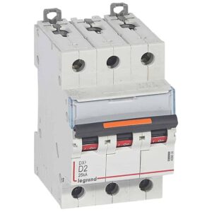 DX3 Leitungsschutzschalter D-Charakteristik, 2A, 3-polig, 25kA, 400VAC, 2TE Legrand 409830